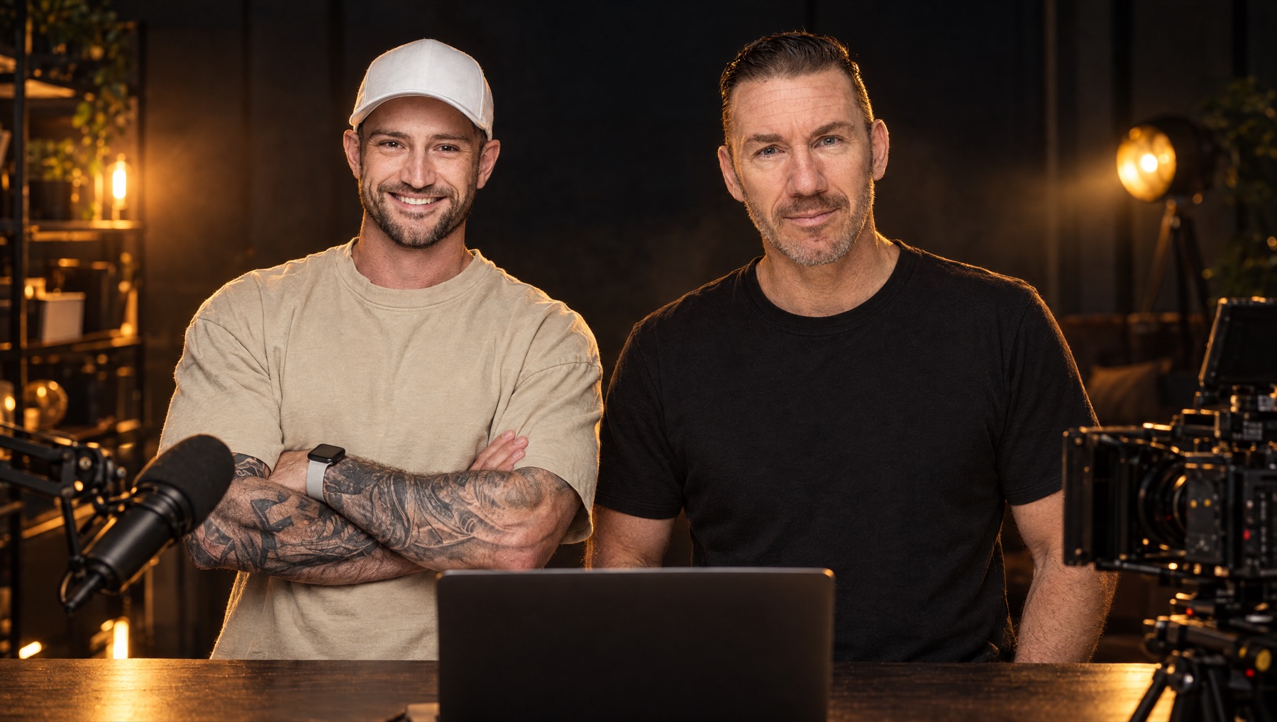 Sebastian Bässler und Calvin Hollywood im Studio